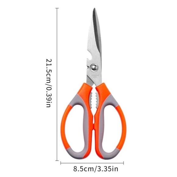 Kitchen Scissors 3 Ultra Sharp Orange Stainless Steel Kitchen Shears Meat Sb - Picture 6 of 8